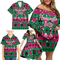 Firefighter Presents Christmas Family Matching Off Shoulder Short Dress and Hawaiian Shirt Xmas Holiday Patterns - Wonder Print Shop