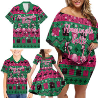 Firefighter Presents Christmas Family Matching Off Shoulder Short Dress and Hawaiian Shirt Xmas Holiday Patterns - Wonder Print Shop