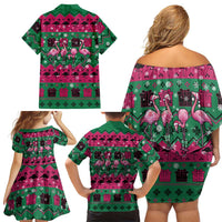 Firefighter Presents Christmas Family Matching Off Shoulder Short Dress and Hawaiian Shirt Xmas Holiday Patterns - Wonder Print Shop