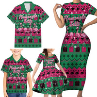 Firefighter Presents Christmas Family Matching Short Sleeve Bodycon Dress and Hawaiian Shirt Xmas Holiday Patterns - Wonder Print Shop