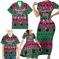 Firefighter Presents Christmas Family Matching Short Sleeve Bodycon Dress and Hawaiian Shirt Xmas Holiday Patterns - Wonder Print Shop