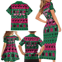 Firefighter Presents Christmas Family Matching Short Sleeve Bodycon Dress and Hawaiian Shirt Xmas Holiday Patterns - Wonder Print Shop