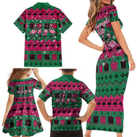 Firefighter Presents Christmas Family Matching Short Sleeve Bodycon Dress and Hawaiian Shirt Xmas Holiday Patterns - Wonder Print Shop
