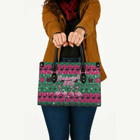 Firefighter Presents Christmas Leather Bag Xmas Holiday Patterns - undefined