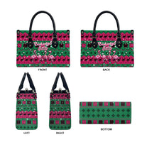 Firefighter Presents Christmas Leather Bag Xmas Holiday Patterns - undefined