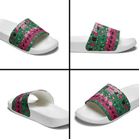 Firefighter Presents Christmas Slide Sandals Xmas Holiday Patterns - Wonder Print Shop