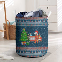 Flamingle Bells Xmas Christmas Laundry Basket Xmas Holiday Patterns - Wonder Print Shop