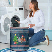 Flamingle Bells Xmas Christmas Laundry Basket Xmas Holiday Patterns - Wonder Print Shop