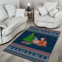 Flamingle Bells Xmas Christmas Area Rug Xmas Holiday Patterns - Wonder Print Shop