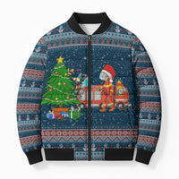 Flamingle Bells Xmas Christmas Bomber Puffer Jacket Xmas Holiday Patterns - Wonder Print Shop
