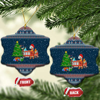 Flamingle Bells Xmas Christmas Ceramic Ornament Xmas Holiday Patterns - Wonder Print Shop