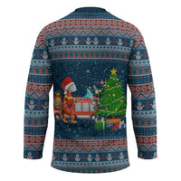 Flamingle Bells Xmas Christmas Hockey Jersey Xmas Holiday Patterns - Wonder Print Shop