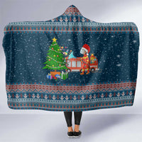 Flamingle Bells Xmas Christmas Hooded Blanket Xmas Holiday Patterns - Wonder Print Shop