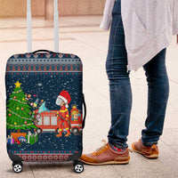 Flamingle Bells Xmas Christmas Luggage Cover Xmas Holiday Patterns - Wonder Print Shop