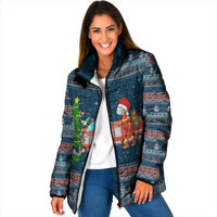 Flamingle Bells Xmas Christmas Padded Jacket Xmas Holiday Patterns - Wonder Print Shop