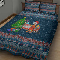 Flamingle Bells Xmas Christmas Quilt Bed Set Xmas Holiday Patterns - Wonder Print Shop