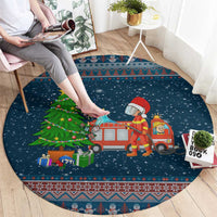 Flamingle Bells Xmas Christmas Round Carpet Xmas Holiday Patterns - Wonder Print Shop