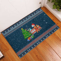 Flamingle Bells Xmas Christmas Rubber Doormat Xmas Holiday Patterns - Wonder Print Shop