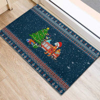Flamingle Bells Xmas Christmas Rubber Doormat Xmas Holiday Patterns - Wonder Print Shop