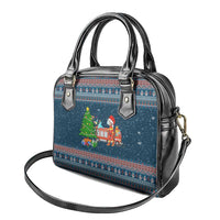 Flamingle Bells Xmas Christmas Shoulder Handbag Xmas Holiday Patterns - Wonder Print Shop