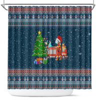 Flamingle Bells Xmas Christmas Shower Curtain Xmas Holiday Patterns - Wonder Print Shop