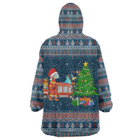Flamingle Bells Xmas Christmas Wearable Blanket Hoodie Xmas Holiday Patterns - Wonder Print Shop