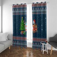 Flamingle Bells Xmas Christmas Window Curtain Xmas Holiday Patterns - undefined