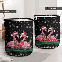 Flamingo Couple Christmas Laundry Basket Xmas Holiday Patterns - Wonder Print Shop