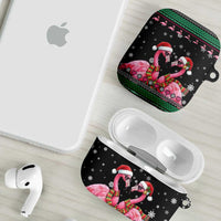 Flamingo Couple Christmas AirPods Case Xmas Holiday Patterns - Wonder Print Shop
