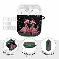Flamingo Couple Christmas AirPods Case Xmas Holiday Patterns - Wonder Print Shop