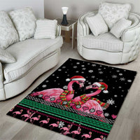 Flamingo Couple Christmas Area Rug Xmas Holiday Patterns - Wonder Print Shop
