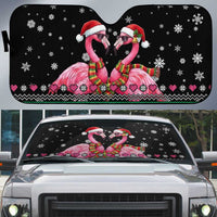 Flamingo Couple Christmas Auto Sun Shade Xmas Holiday Patterns - Wonder Print Shop