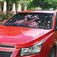 Flamingo Couple Christmas Auto Sun Shade Xmas Holiday Patterns - Wonder Print Shop