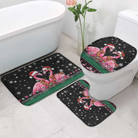 Flamingo Couple Christmas Bathroom Set Xmas Holiday Patterns - Wonder Print Shop