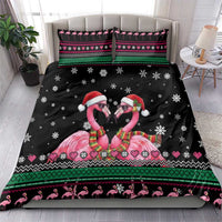 Flamingo Couple Christmas Bedding Set Xmas Holiday Patterns - Wonder Print Shop