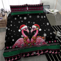 Flamingo Couple Christmas Bedding Set Xmas Holiday Patterns - Wonder Print Shop