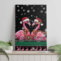 Flamingo Couple Christmas Canvas Wall Art Xmas Holiday Patterns - Wonder Print Shop