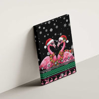 Flamingo Couple Christmas Canvas Wall Art Xmas Holiday Patterns - Wonder Print Shop