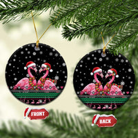 Flamingo Couple Christmas Ceramic Ornament Xmas Holiday Patterns - Wonder Print Shop