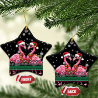 Flamingo Couple Christmas Ceramic Ornament Xmas Holiday Patterns - Wonder Print Shop