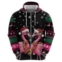Flamingo Couple Christmas Hoodie Xmas Holiday Patterns - undefined