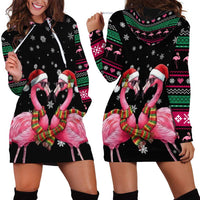 Flamingo Couple Christmas Hoodie Dress Xmas Holiday Patterns - Wonder Print Shop