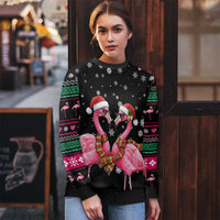 Flamingo Couple Christmas Ugly Christmas Sweater Xmas Holiday Patterns - Wonder Print Shop