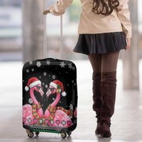 Flamingo Couple Christmas Luggage Cover Xmas Holiday Patterns - Wonder Print Shop