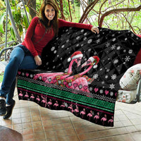 Flamingo Couple Christmas Quilt Xmas Holiday Patterns - Wonder Print Shop