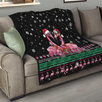 Flamingo Couple Christmas Quilt Xmas Holiday Patterns - Wonder Print Shop