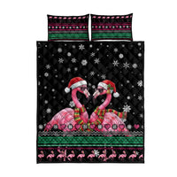 Flamingo Couple Christmas Quilt Bed Set Xmas Holiday Patterns - Wonder Print Shop