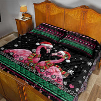 Flamingo Couple Christmas Quilt Bed Set Xmas Holiday Patterns - Wonder Print Shop