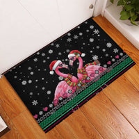 Flamingo Couple Christmas Rubber Doormat Xmas Holiday Patterns - Wonder Print Shop