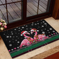 Flamingo Couple Christmas Rubber Doormat Xmas Holiday Patterns - Wonder Print Shop